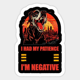 Man Womens I Had My Patience Tested I'm Negative Funny sarcasm Sticker